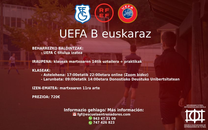 Nuevo curso de UEFA B en euskera