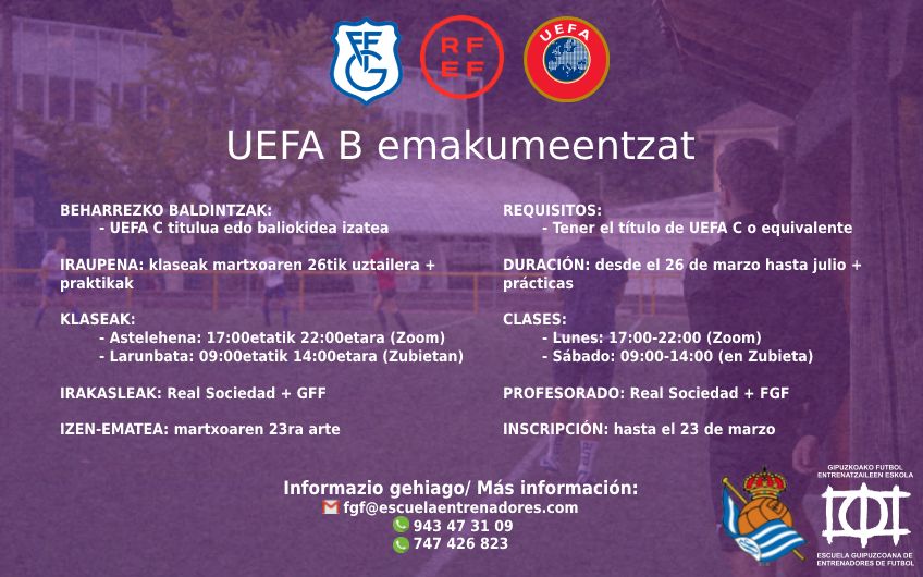 Curso de UEFA B para mujeres